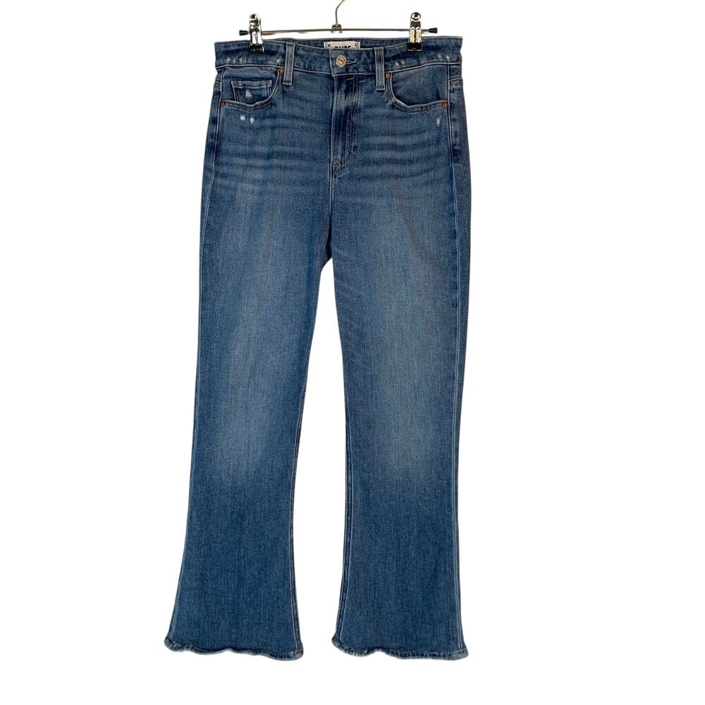 Paige High Rise Laurel Canyon Flare Jeans Women’s Size 28 Petite Blue